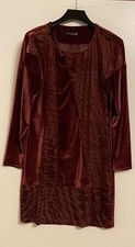 NEU Made in Italy Samtkleid Velour Dress Top Size 40 Red Velvet