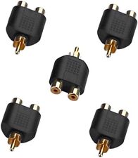 10PK Audio-Adapter RCA Chinch Stecker auf 2x Cinch-Kupplung Y-Adapter Verteiler