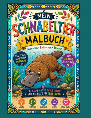 Mein schnabeltier malbuch - schnabeltier,