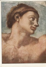 Michelangelo Buonaroti:  Die Erschaffung Adams, Detail # Kunstpostkarte 1966