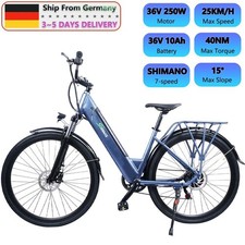 36V 700C 250W Electric Bike Elektrofahrrad E-Bike 7-Speed Carbon Steel Frame DE