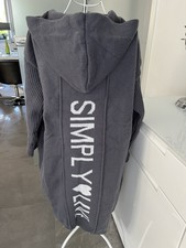 STRICK MANTEL grau weiß Simply ? Live S 36 Hoodie Kapuze warm & weich NEU