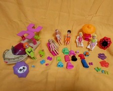 Vintage Polly Pocket Südsee Abenteuer: Boot+Schaukel 6 Puppen Strand Kleidung..