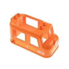 1x Lego Duplo Fahrer Kabine Aufsatz 4x8x3 orange bedruckt 1024 weiß 36879pb01