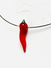 Collier Original! Muranoglas Chilly rot Edelstahl  45cm-NEU aus Geschäftsauflös.