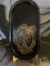 Deko Tablett Kerzen Halloween Gothic Schwarz Gold Skull Totenkopf Handmade DIY