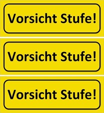 ☆ Vorsicht Stufe! - 196x65 - Aufkleber Klebeschild Schild Achtung Treppe Stiege