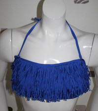 Bikini Oberteil blau Fransen