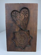 Alte Herz Stern Holz Printenmodel Backmodel Spekulatius Lebkuchenform Backform