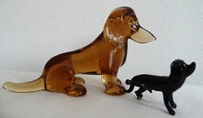 Zwei Dackel Hunde Teckel Glas