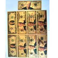 Satz (9 Scheine) USA Trump Dollar Banknoten Gold Plated  mit Farbe