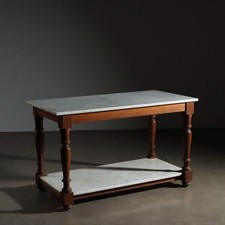 Antiker Werktisch Marmorplatte