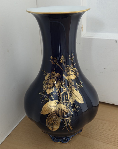 Vase cobalt lindner gold - vase,