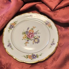 Alter Porzellan Teller, Winterling Kirchenlamitz 19cm, Blumendekor mit Goldrand 