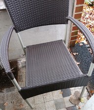4 Garten / Balkon - Stühle  Metall / Geflecht gebraucht stapelbar