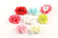 Haarklammer Haarspange Doppel Blume Blüte Strass Haarschmuck Braut Hochzeit A435