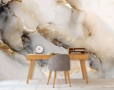 Fototapete Marmor Weiß Gold Schwarz VLIES TAPETE XXL + KLEISTER 402