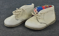 alt Kinder Schuhe DDR Kult Vintage Puppenschuhe Leder weiß Halbschuhe Babyschuhe