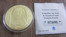 Medaille vergoldet Franziskus von Assisi