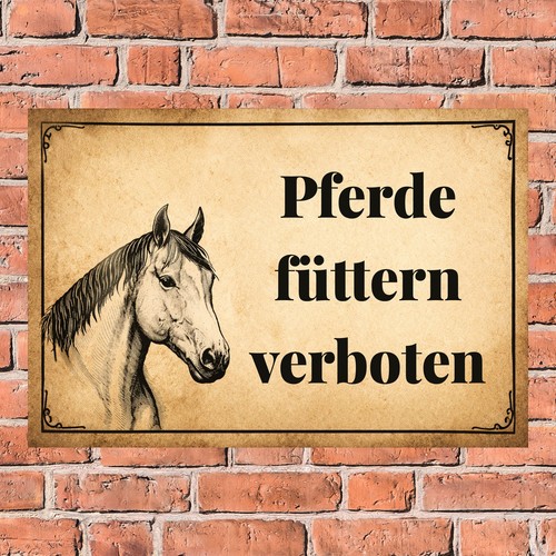Schild pferde füttern - schild,