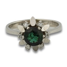 Diamant smaragd gold ring 585 - diamant,