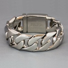 Panzerarmband Edelstahl Silber