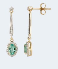 Harry Ivens IV Ohrstecker GG 585 Sambia Smaragde und Zirkone
