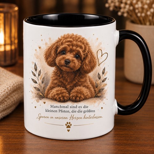 Tasse keramik toypudel - toypudel, hund