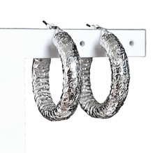 Hammered Hoop Earrings 925