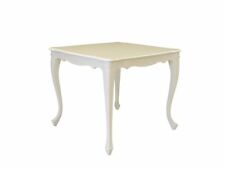 Tisch Esstisch Esszimmertisch Antik Stil massiv in Cremeweiß 77x90x90 cm (8560)