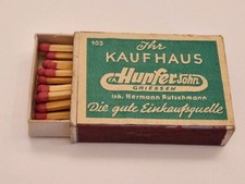 Streichholzschachtel, F. A. Hupfer Sohn, Ihr Kaufhaus, Einkaufsquelle, Griessen
