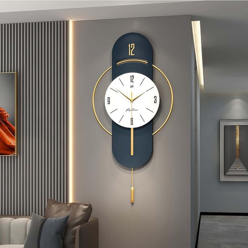 Wanduhr modern 42x84cm blau - 42x84cm,