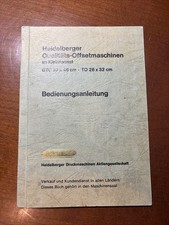 Heidelberger Druckmaschinen Bedienungsanleitung GTO 60er 70er Jahre Antik