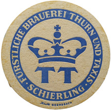 ALTER BIERDECKEL Fürstliche Brauerei Thurn &Taxis Schierling Bierfilze Impressum