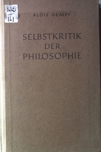 Selbstkritik der philosophie - selbstkritik,