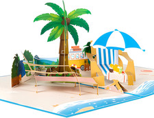 3D Pop Up Karte Urlaub Strandmotiv Geburtstagskarte Reise Flitterwochen