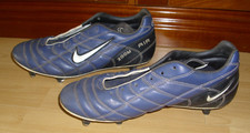 Nike Zoom Air Fußballschuhe Gr. 44 Metallstollen blau schwarz ohne Schnürsenkel