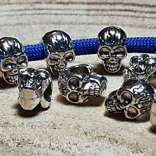 10 x Skull Totenkopf Bead Metall Perle Großlochperlen Paracord Schmuck basteln