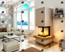 Kaminbausatz 🟡VHB Ofen Kamin Holzofen Panorama ROY.br Sm. 3PLTh-S 8KW Hajduk