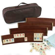 Wooden Oval Rummy Rack Set