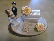 Geldgeschenk zur Hochzeit, Brautpaar, Truhe,auf Baumscheibe, Super Geschenkidee 