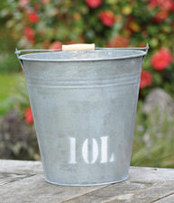 Zinkeimer,ca.10ltr.,Vintage Style mit Aufdruck,10L.als Pflanzgefäß,etc