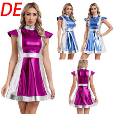 DE Damen Alien Verkleidung Roboter RaumfrauenKostüm Maskerade Space Fighter Sexy