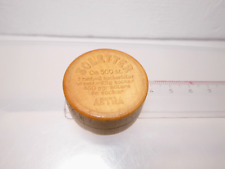 alte runde Holzdose Soletter Socker ASTRA mit Schraubverschluss 34,5 x 17,8 mm
