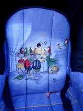 Retro Hartan Kinderwagen Zaubermaus / Hexenmaus Haas Design blau Chromgestell