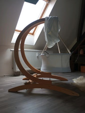 Amazonas Babybett Leander – Design Wiege, Baby Schaukel, Hängewiege, Naturholz