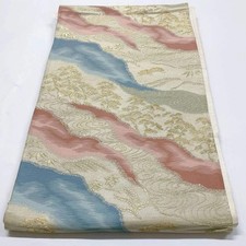 6003# Japanischer Vintage Fukuro Obi Gürtel Kimono Stoff Seide Traditionell U...