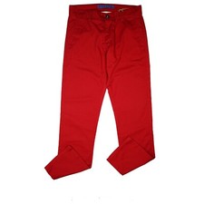 Crossfield Chino Herren Jeans Hose Slim Stretch Straight L W32 L32 32/32 rot NEU