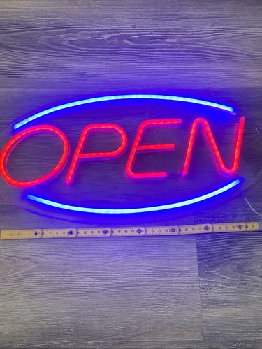 Led neon schild open - neon, oval