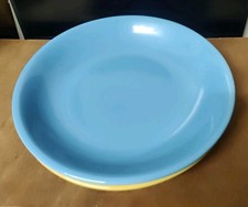 2 Keramik Suppenteller, blau